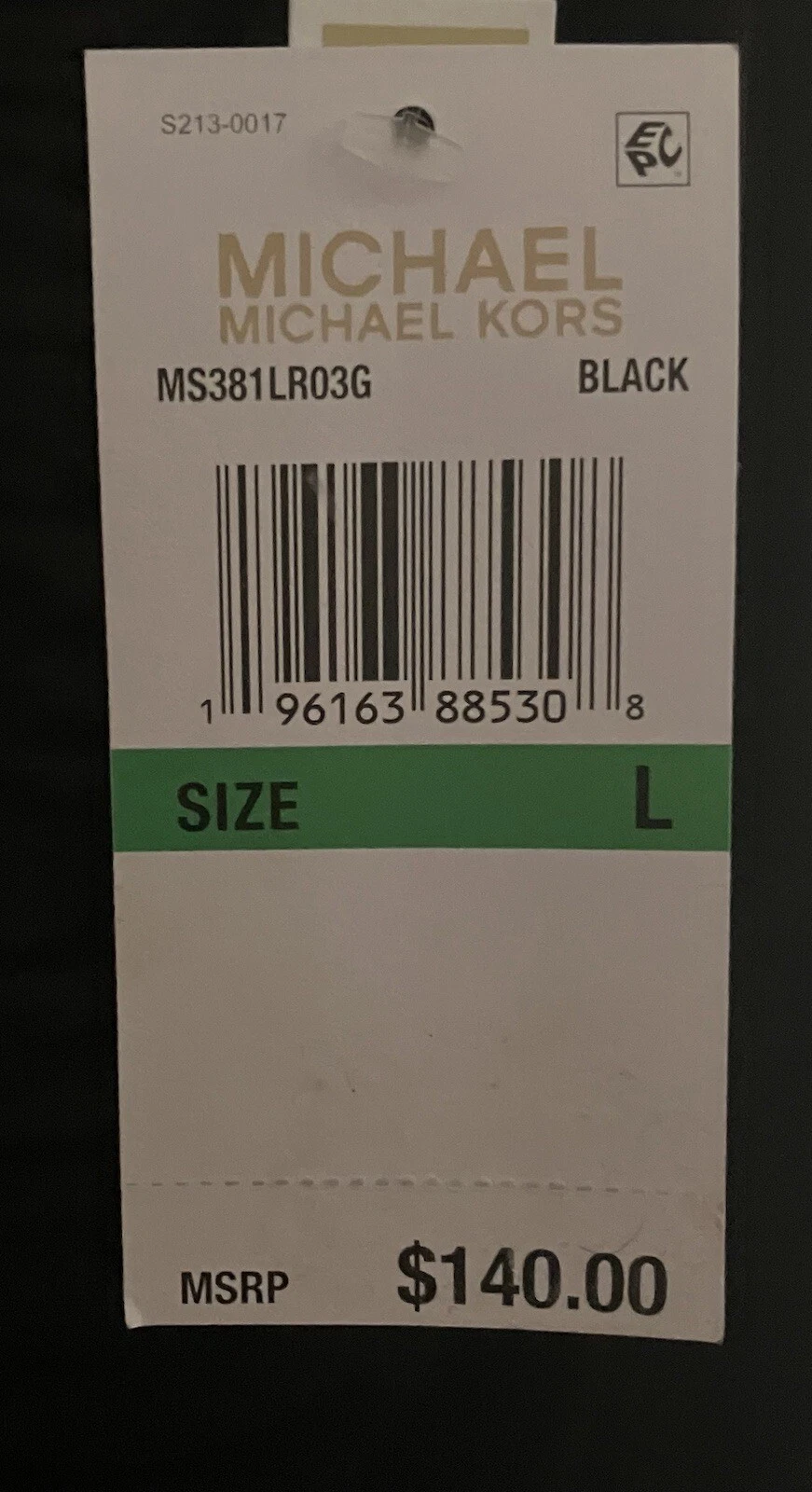 MICHAEL Michael Kors abito MIDI senza maniche increspato davanti nero grande $140