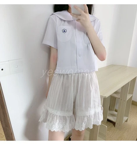 Women Ruffle Lace Trim Bloomers Half Slips Cotton Shorts Pettipants Split Skirt - Bild 7 von 10