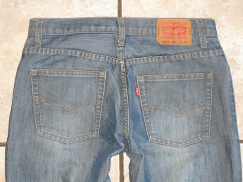 Boys Levi's 511 Slim Medium Blue Denim Jeans Size 20 Regular 30X30 Knee Hole - Picture 5 of 6