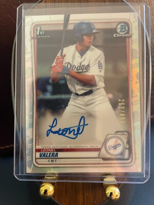 2020 Bowman Chrome Leonel Valera 1st Bowman Refractor Autograph /499 T7706