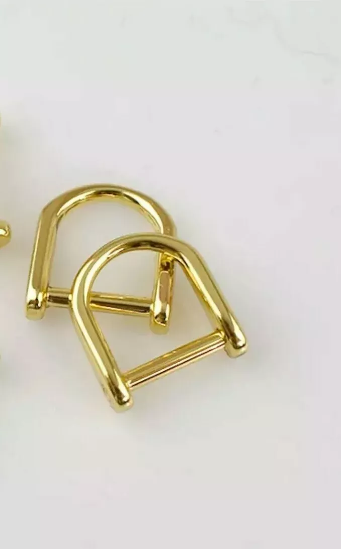 D Ring Screw Gold Brass Strap Connector for Lv Cosmetic pouch