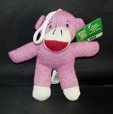 Pink Sock Monkey with Back Clip 6" Plush DanDee New