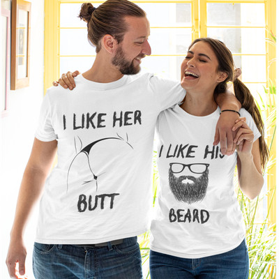 I Like His Beard I Like Her Butt White 