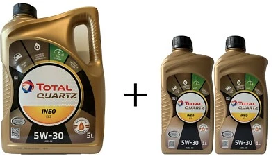 Total Quartz Ineo ECS 5W 30 L'Huile De Moteur 5+2= 7 Litre D'Huile Acea C2 PSA - Photo 1/4
