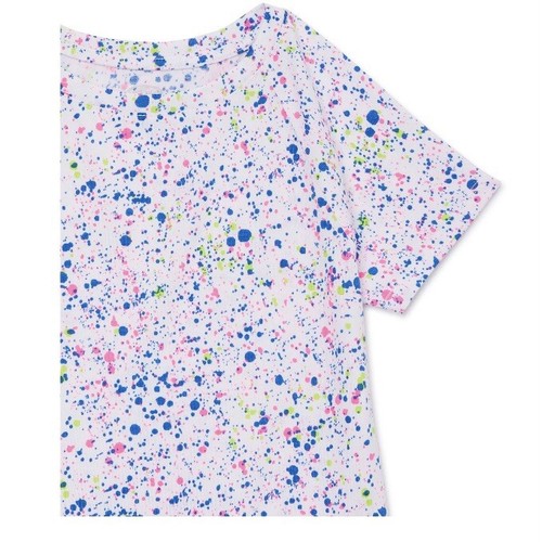 Athletic Works Girls Active Short Sleeve Tee Small 6-6X New with Tags Splatter - Picture 2 of 4