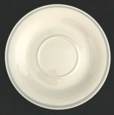 Sango Stoneware Manor 8500 6 1/4'' Saucer Cream with Gray Band