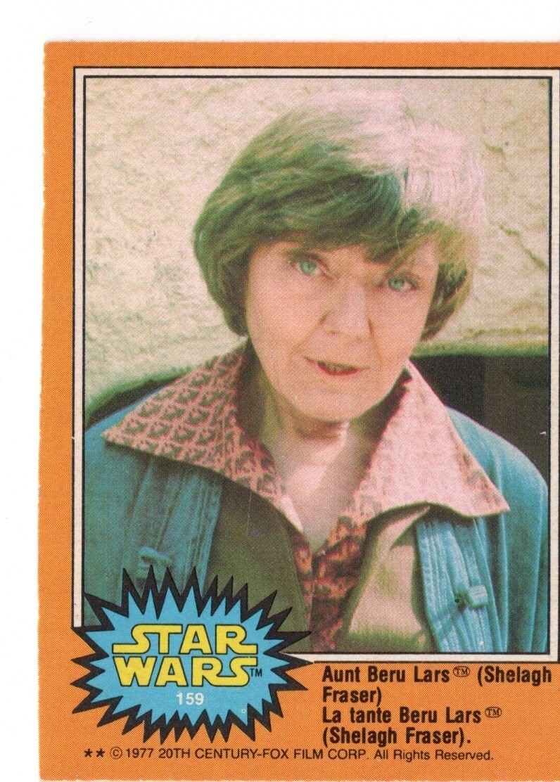 1977 STAR WARS AUNT BERU LARS (SHELAGH FRASER) CARD 159 LA TANTE
