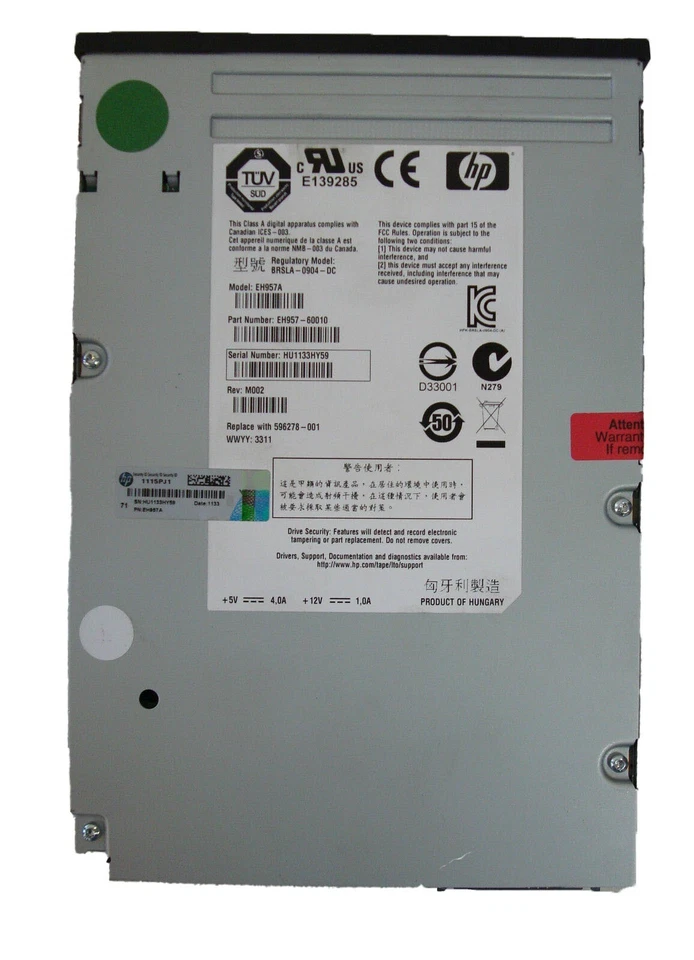 HP StroageWorks Ultrium 3000 SAS  internal tape drive LTO5 EH957A  596278-001 - Image 3 of 4