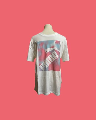 Puma T-shirt Big Logo Dye Tee, Puma White, Size Medium Brand New With Tags