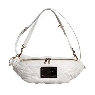 DOLCE & GABBANA Tasche weiß gesteppt Logo 90er Sizilien Gürtel Taille Bauchta...