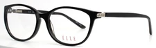 ELLE EL13376 BK Black Womens Semi Cat Eye Full Rim Eyeglasses 52-16-130 B:38