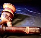 Hand carved Vintage 2 Head Pipe With Signature/stamp — photo 4