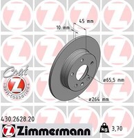 2X Zimmermann 430.2628.20 Bremsscheibe FüR Opel