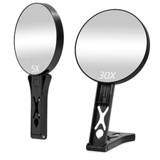 Magnifying Mirror 30X/5X Double Sided Hand Mirror Precision Makeup at 30X Mag...
