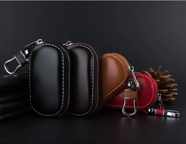 1 Stück Keyless Go Schutz Autoschlüssel Schutzhülle Tasche Leder Neu - Bild 2 von 4