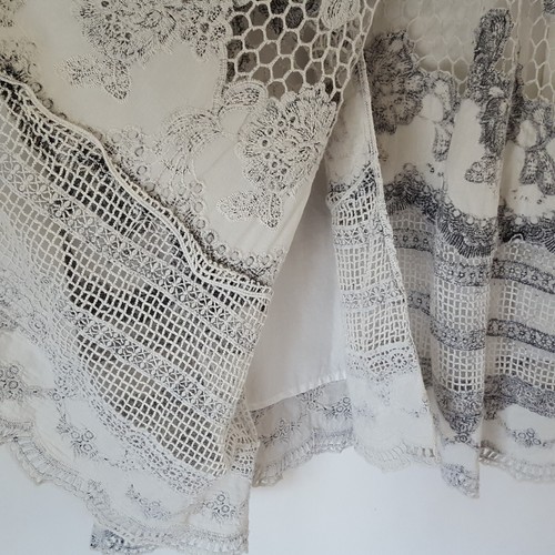Soft Surroundings Gray & White Wrap Skirt Size M Crochet Lace Boho Cottage Core - Picture 3 of 7