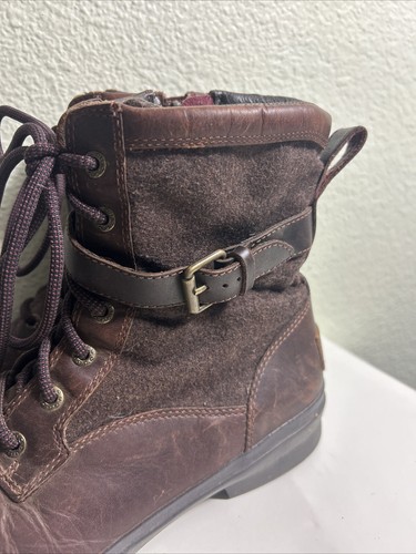 UGG Leather Boots Chestnut Brown Kesey Combat Booties 1005264 Leather Sz 8.5 - Picture 11 of 23