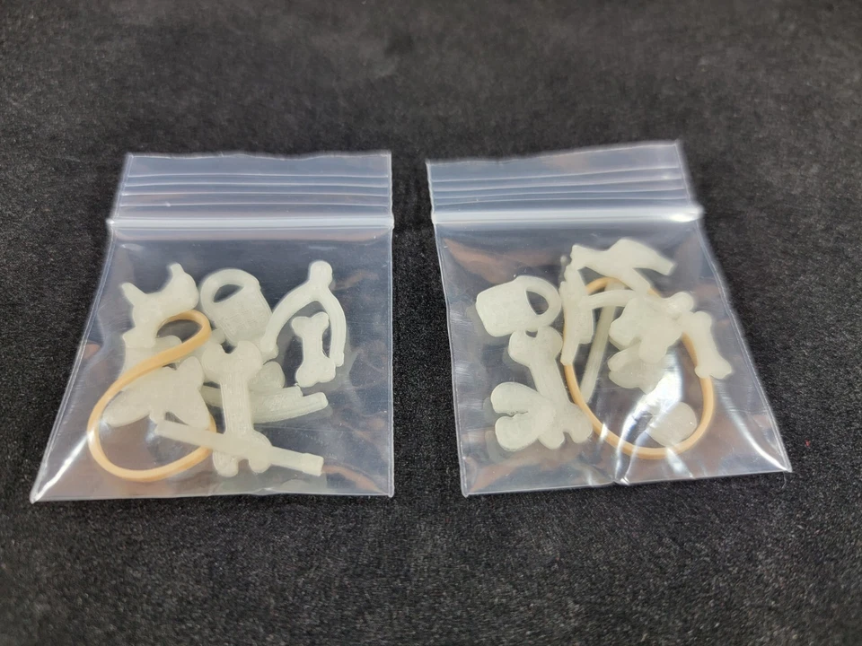 2 SETS! Operation Game Replacement Pieces Parts GLOW IN THE DARK w/Storage Bags! - Image 2 of 2