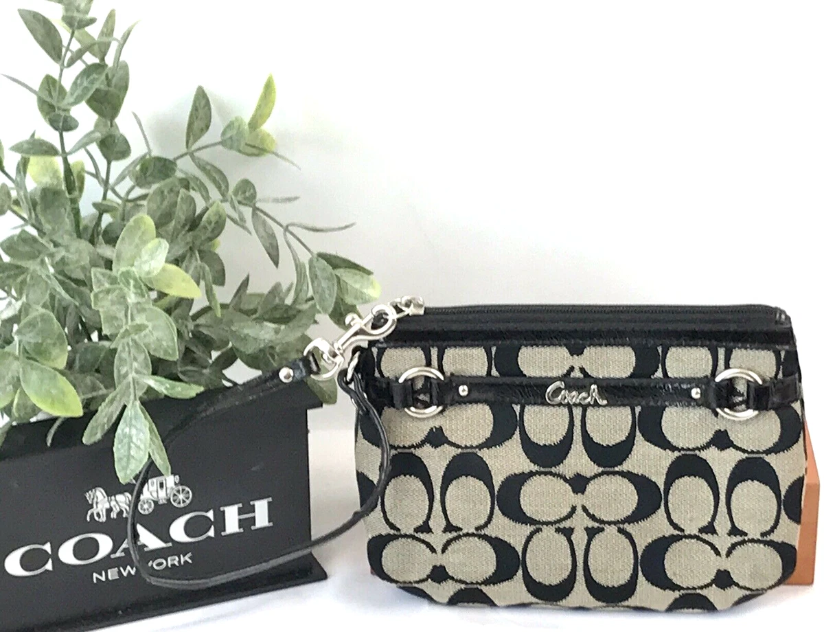 Black and silver coach wristlet Clearance