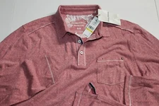 Tommy Bahama Polo Shirt Bodega Cove Red Sail ST225499  New LS Medium M