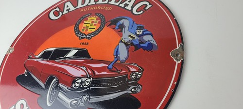 Vintage Cadillac Service Schild - Batman DC Comics Zapfsäule Teller Porzellanschild - Bild 8 von 14