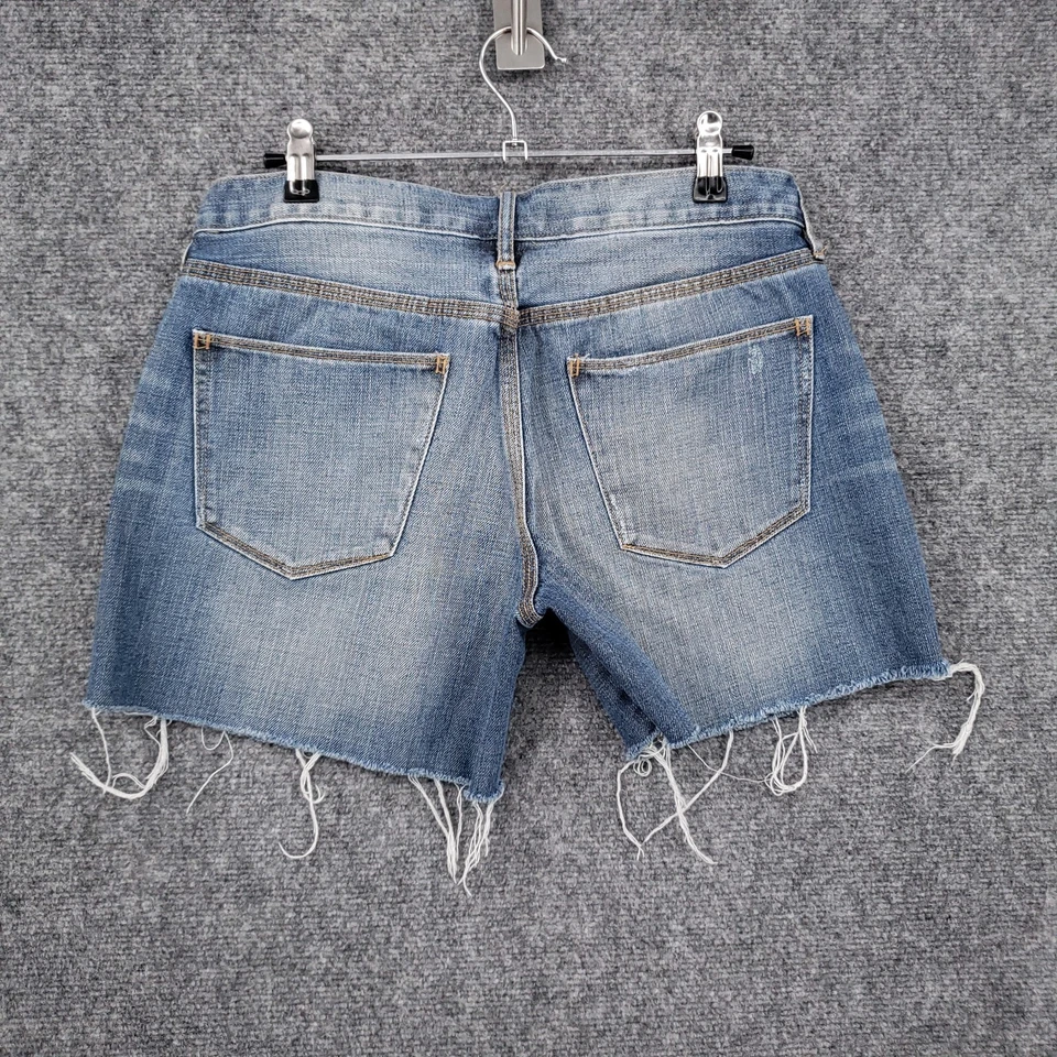 Pantalones cortos Madewell para mujer 28 azules tiro bajo lavado medio desgastado cremallera mosca denim Foto 2 de 4
