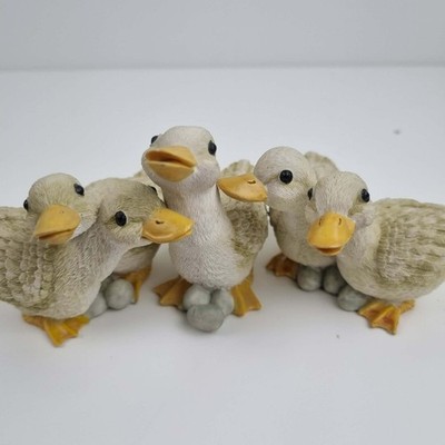 Vintage Leonardo Farmyard Friends Enten mit Eiern x 3 separate Figuren sehr guter Zustand