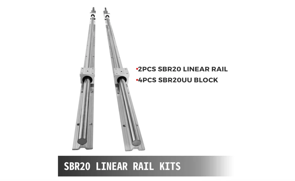 Kit de riel lineal 800mm con 4 bloques y rodamientos Foto 3 de 4