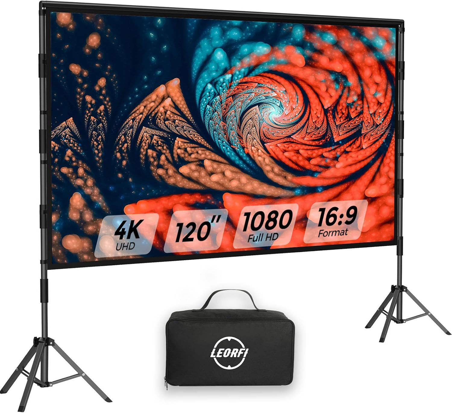 Schermo Proiezione 120 Pollici Portatile con Treppiede - 4K HD 16:9