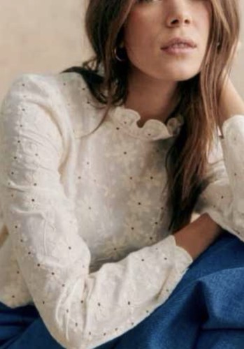 Sezane Eglantine Blouse Shirt Top Size US14