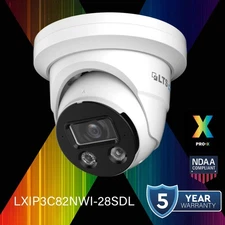 LXIP3C82NWI-28SDL IP 8MP 2.8mm Color 98ft LED Mic/Speaker Deterrence NDAA Camera