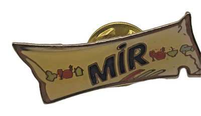 MIR französische Werbung Harz Pin Anstecker Röhrenform Promo Sammlerstück sehr guter Zustand Vintage