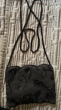 Vintage Georgiou Black beaded purset with beaded strap Y2K #prom #party #wedding