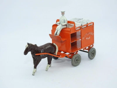 LESNEY PRE MOKO VINTAGE 1948 LARGE SCALE DIECAST HORSE DRAWN MILK FLOAT SET RARE - Image 1 of 4