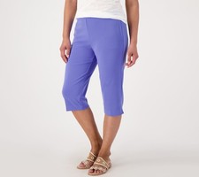 Susan Graver Women's Plus Sz Pants 4X LK Fusion Ava Slim Pedal Purple A600407