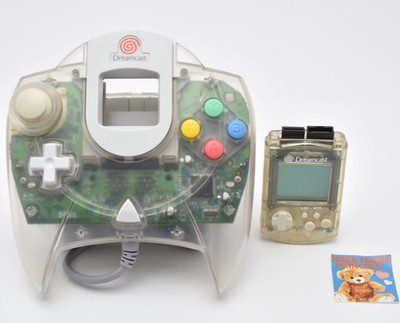 Sega Dreamcast DC Controller Clear Visual Memory Set Tested Good Rare Japan JP