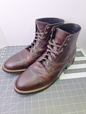 Thursday Boot Co Brown Leather Men's Everyday Boot Lace Up Cap Toe Size 13 Wide