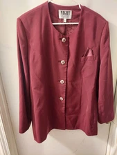 Night Studio NY Burgundy Blazer Jacket Plus Size 22