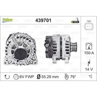Valeo Generator Lichtmaschine 150A 14V FüR CitroëN C3 Kasten/SchräGheck