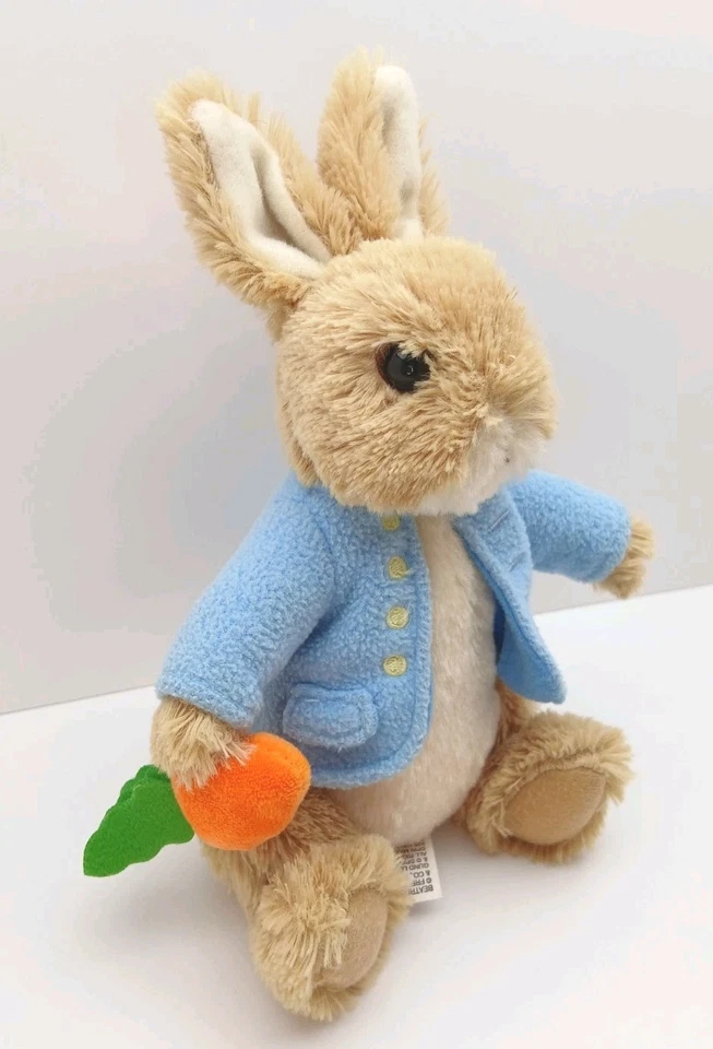 Gund 2021 Peter Rabbit Abrigo Azul Sosteniendo Zanahoria 9" Peluche Juguete Foto 2 de 4