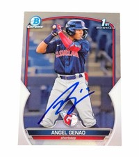 Angel Genao Signed Card Cleveland Guardians 1st Bowman Chrome Auto Autograph