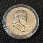 1957 Franklin Half Dollar 90% Silver Proof No Mint Mark In Capsule Estate Coins