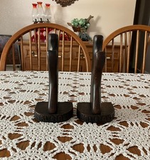 Vintage 1995 2 Wood Original Naber Kid Doll Stands Stamped and Signed