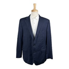 Hickey Freeman Blue Checked Beacon Worsted Wool Men s Blazer Size 46L
