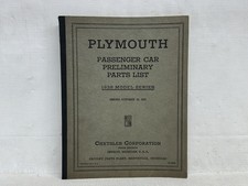 1938 Plymouth Passenger Car Original Illustrated Parts List Catalog Preliminary 1938 Plymouth Passenger Car Original Illustrated Parts List Catalog Preliminary