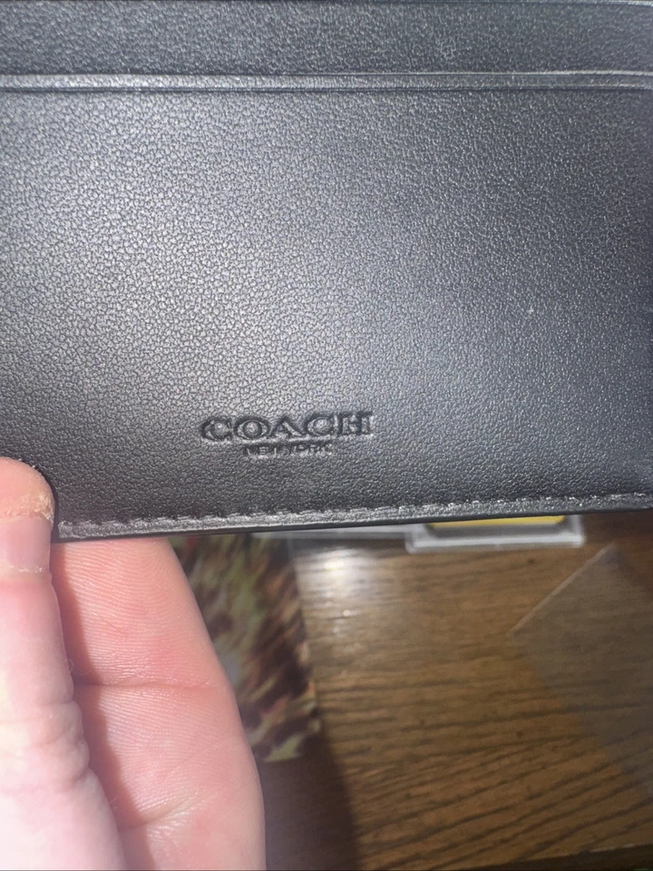Cartera de cuero Coach F66551 con billetera - carbón/negro Foto 4 de 4
