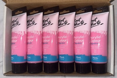 Six (6) Mont Marte Acrylic Colour Signature Paint 75ML, Pink