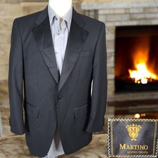 Martino Tuxedo Jacket Mens 38S Black One Button Ventless