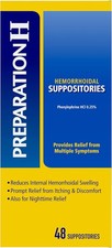 PREPARATION H Hemorrhoid Symptom Treatment Suppositories Burning Itching and ...