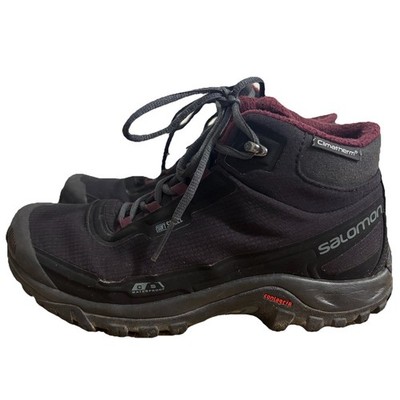 Salomon Shelter Boots Women s Sz 8 Black CS Waterproof Hiking Winter